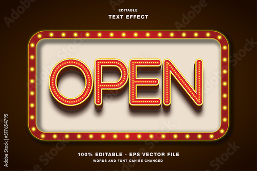Open Bulb Retro Sign Editable Text Effect