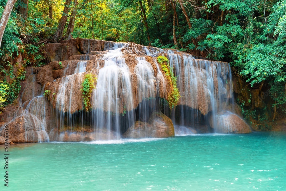 Waterfall beautiful nature rainforest in Thailand