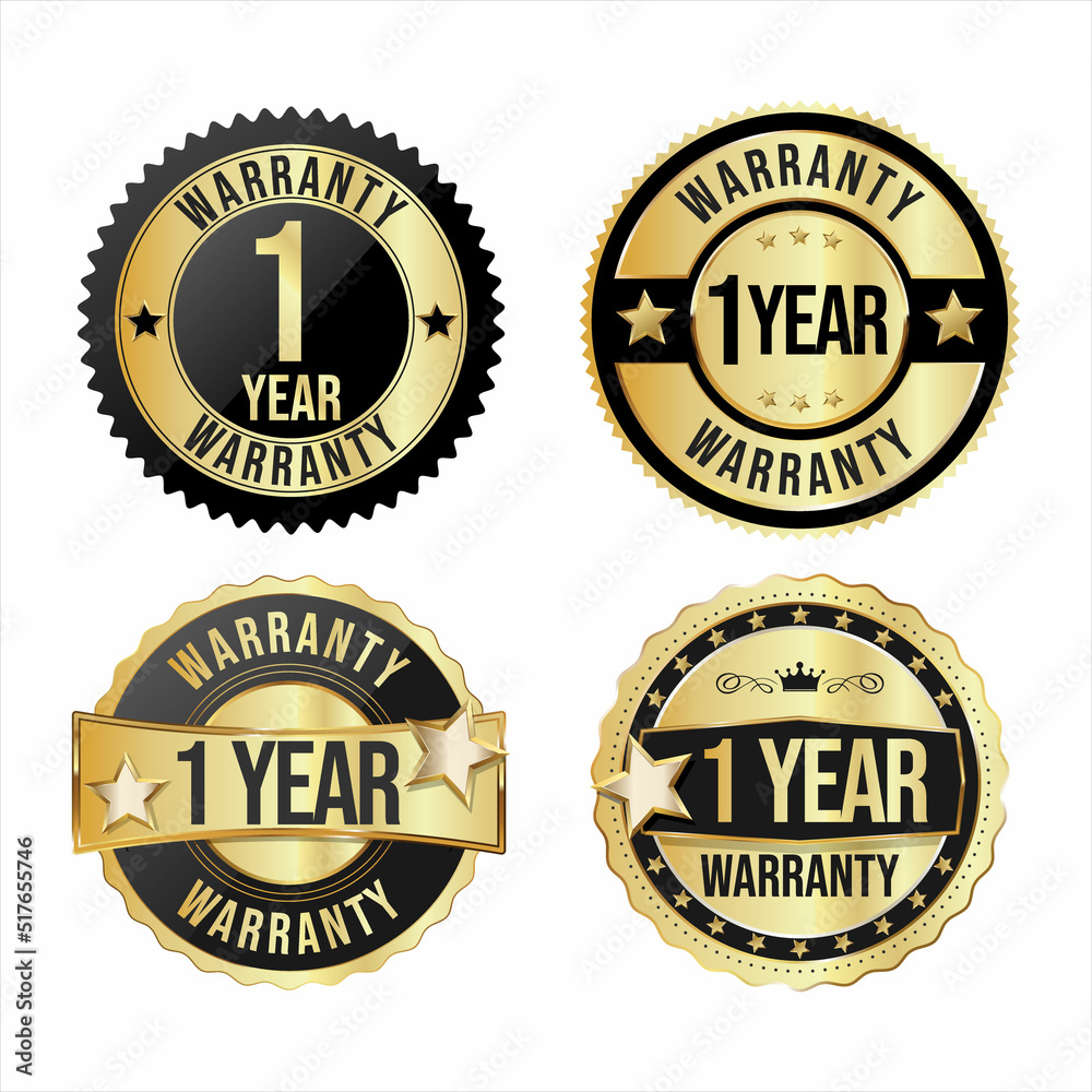 Collection of customer satisfaction warranty guaranteed golden badge