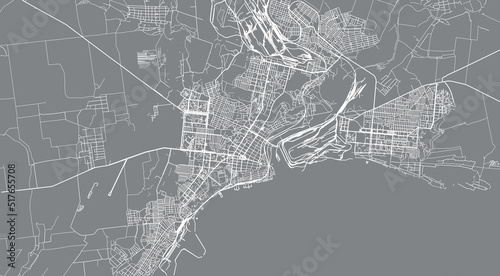 Urban vector city map of Marirpol, Ukraine, Europe