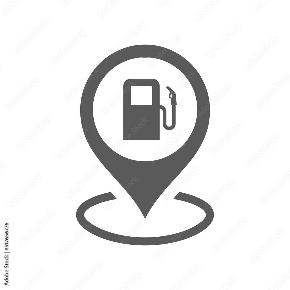 Location pin for gas station vector icon. Simple black filled symbol. Location pin for gas station vector icon. Simple black filled symbol.
