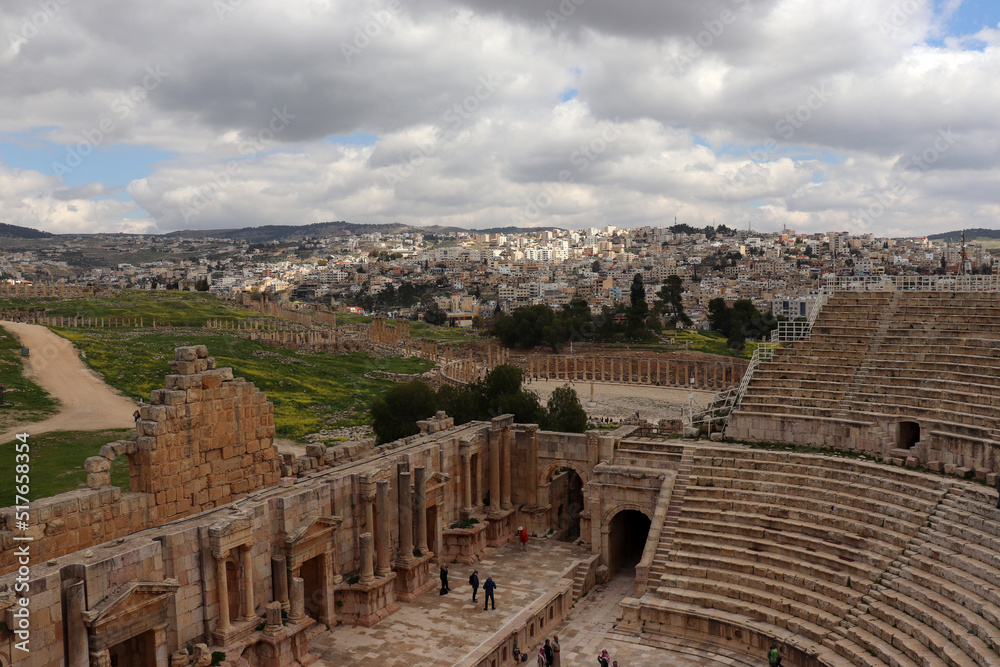 Jerash city of Jordan historical and modern (Roman and Greek city)