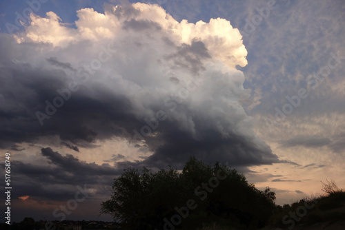 beautiful white clouds on a cloudy rainy day