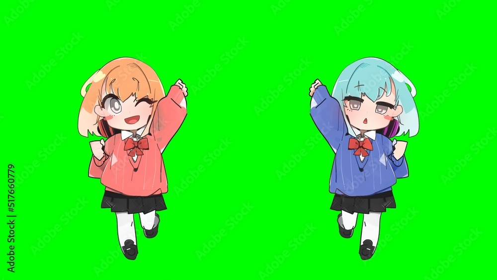 少女 キャラクター 萌え 女子高生 デフォルメ 緑背景 別verあり Stock イラスト Adobe Stock 少女 キャラクター 萌え 女子高生 デフォルメ 緑背景 別verあり Stock イラスト Adobe Stock