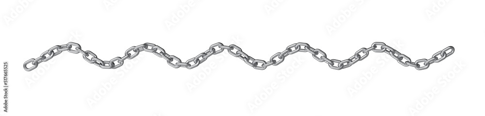Fototapeta premium 3d render realistic chain in chrome