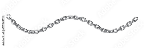 3d render realistic chain in chrome