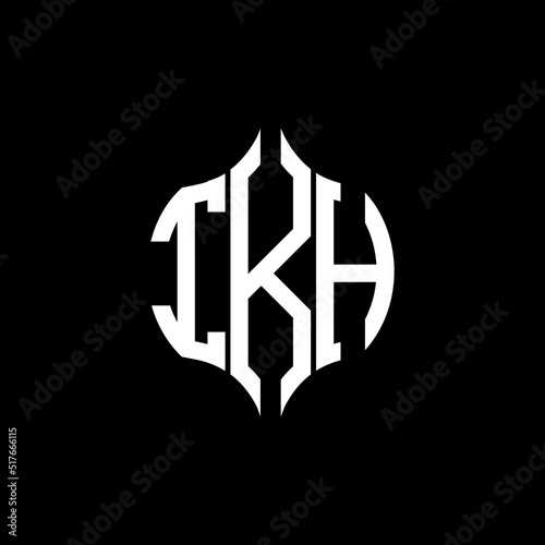 IKH letter logo. IKH best black background vector image. IKH Monogram logo design for entrepreneur and business.
 photo