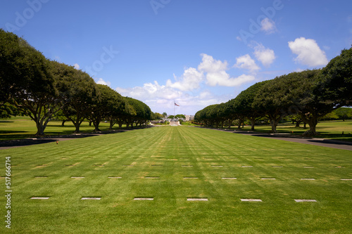 National Memorial Cemetery of the Pacific located at Punchbowl Crater in Honolulu, Hawaii. Also know as the Punchbowl. © kpeggphoto