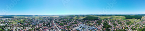 Fototapeta Naklejka Na Ścianę i Meble -  panorama aerial view of Reghin city - Romania