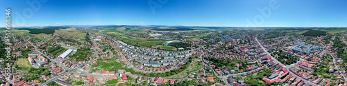 landscape of Reghin city - Romania seen from above