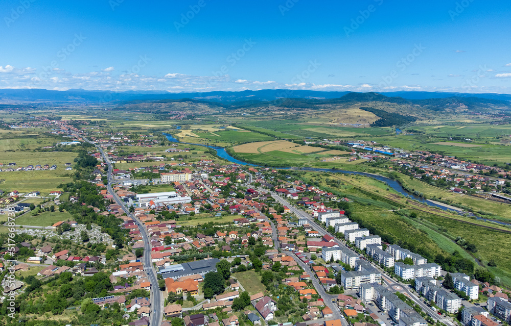 Aerial landscape of the Reghin city - Romania Aerial landscape of the Reghin city - Romania