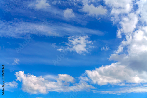 Beautiful white clouds on a bright blue background.