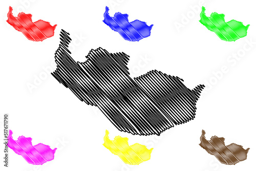 New Siberia island (Russia, Russian Federation, New Siberian Islands archipelago) map vector illustration, scribble sketch Novaya Sibir map