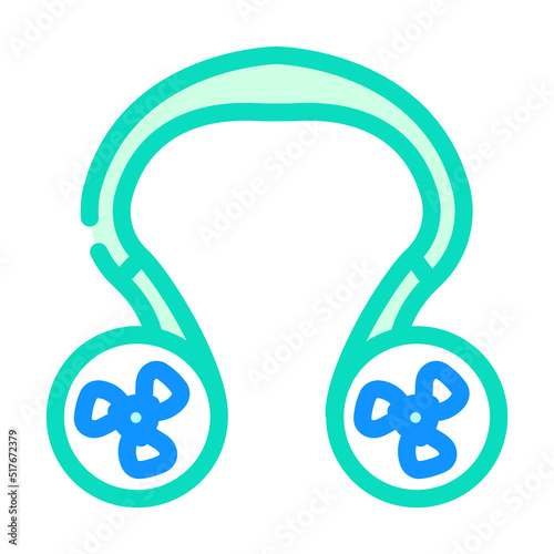 neck fan color icon vector. neck fan sign. isolated symbol illustration