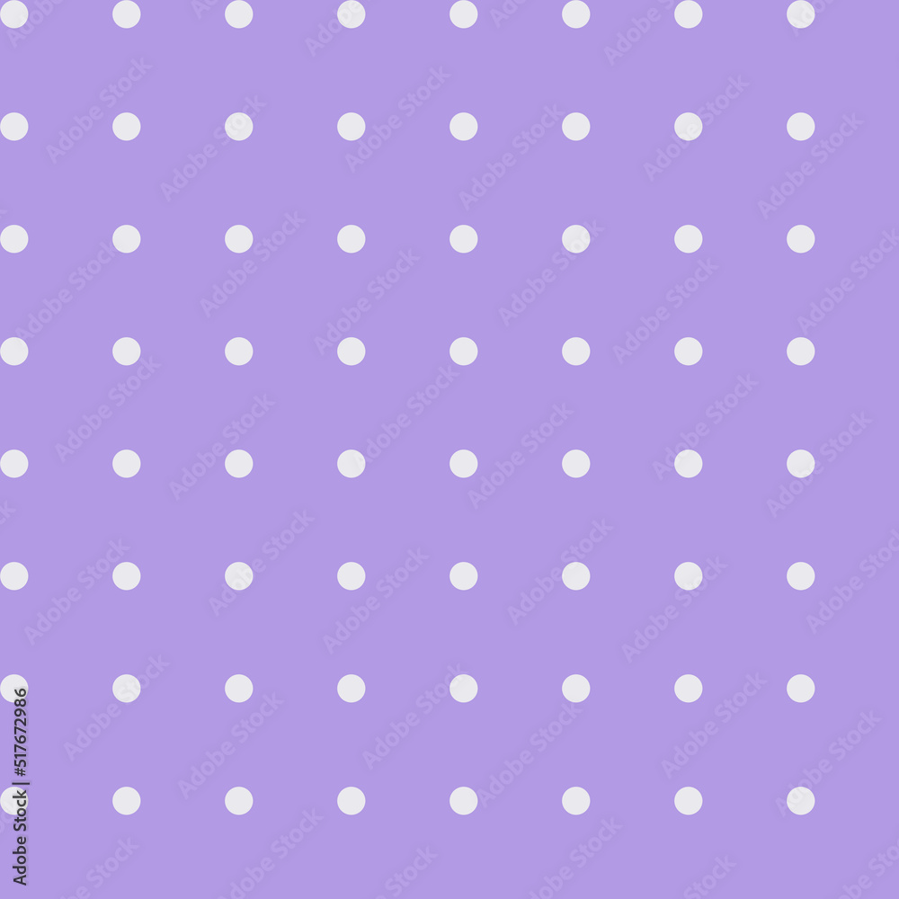 Abstract simple white polka dot fabric seamless pattern on a lilac background Abstract simple white polka dot fabric seamless pattern on a lilac background