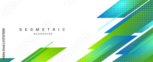 Abstract green arrows on white background