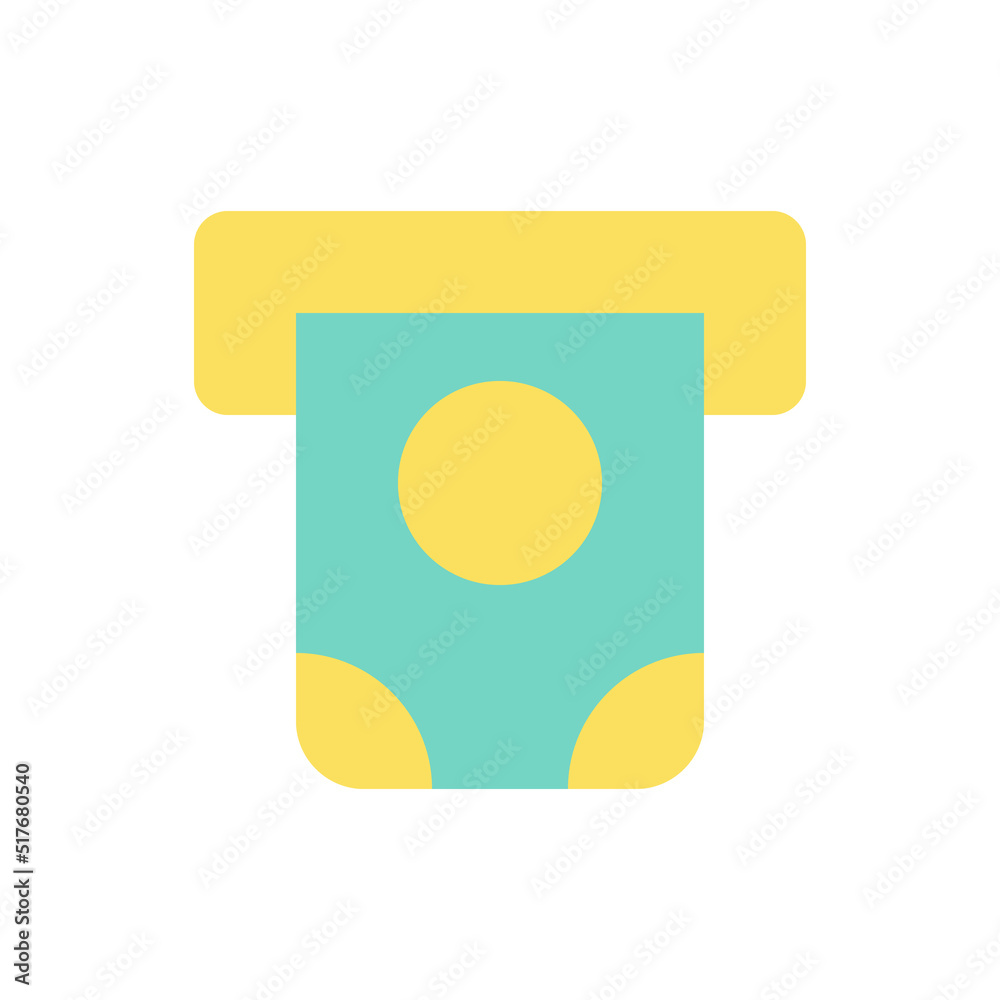 Money dispenser flat color ui icon. Automated teller machine. Deposit slot for banknotes. Simple filled element for mobile app. Colorful solid pictogram. Vector isolated RGB illustration Money dispenser flat color ui icon. Automated teller machine. Deposit slot for banknotes. Simple filled element for mobile app. Colorful solid pictogram. Vector isolated RGB illustration