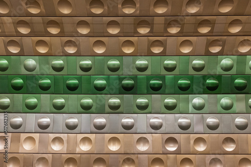 Photography metro station wall in prague