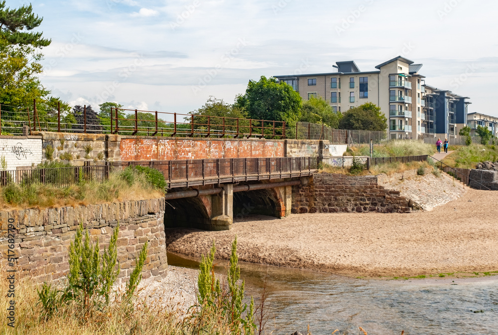 A view along the promenade in Monifieth in the county of Angus, Scotland