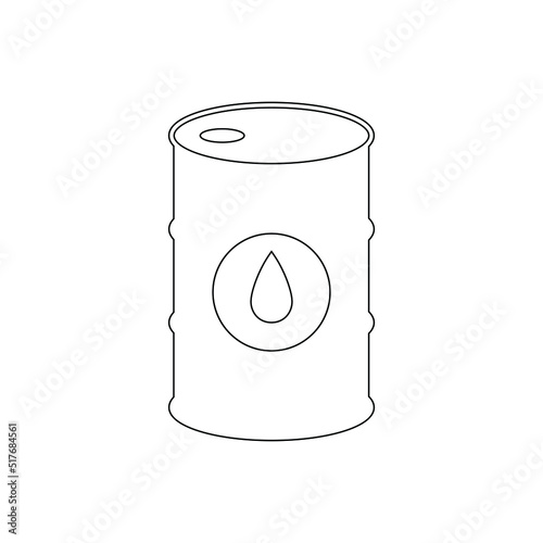 Oil drum container, barrel icon for apps and websites. Vector icon isolated on white background.