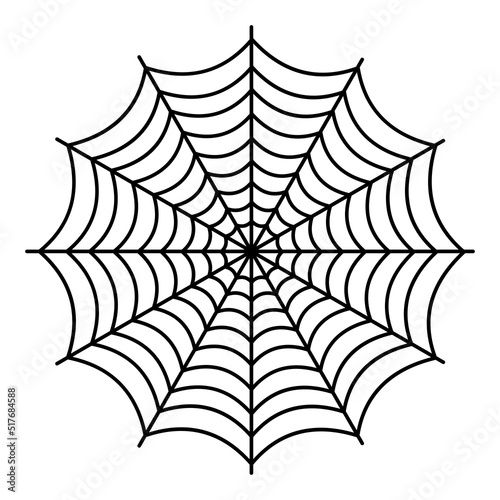 Spider web icon outline isolated on white background.