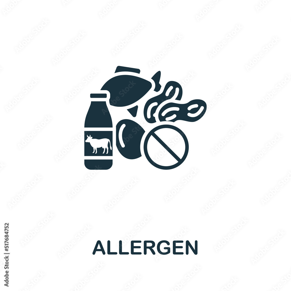 Allergen icon. Monochrome simple Allergy icon for templates, web design and infographics Allergen icon. Monochrome simple Allergy icon for templates, web design and infographics