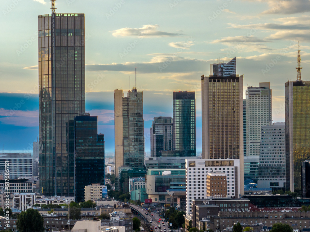 Obraz premium Downtown Financial center in Warsaw, Poland.