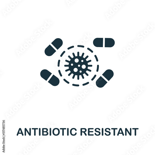 Antibiotic Resistant icon. Monochrome simple Allergy icon for templates, web design and infographics