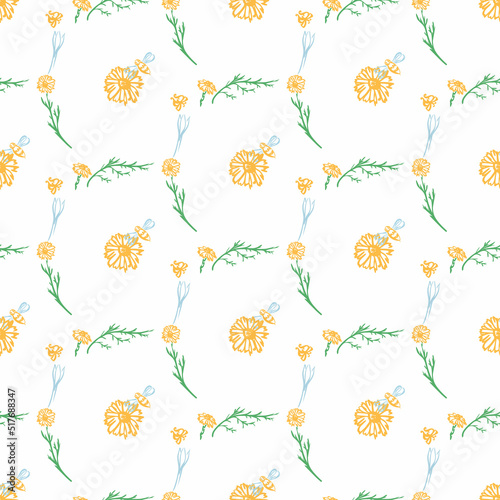 Obraz na płótnie Trendy Seamless Floral Pattern in Vector w salonie