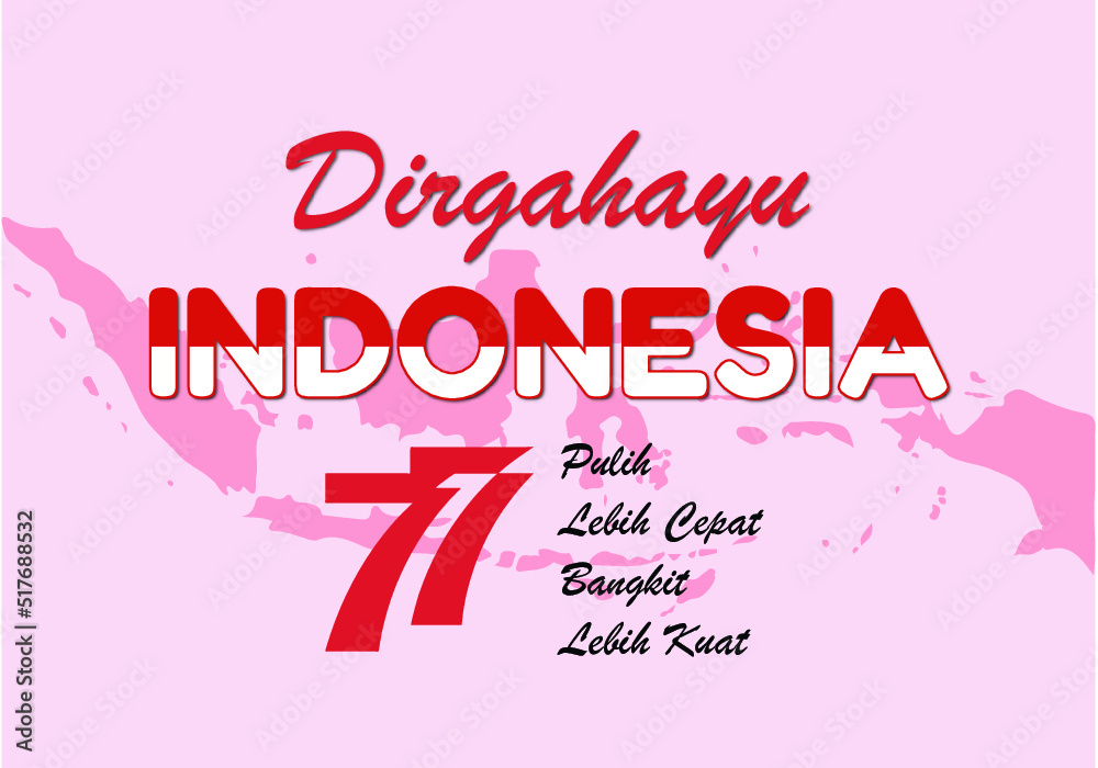 17 august happy indonesia independence day greeting card
