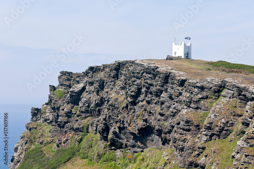 Boscastle Coast watch lookout building Cornwall, England photo