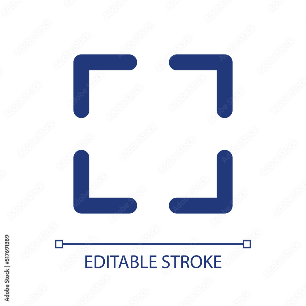 Full screen pixel perfect RGB color ui icon. Video player. Display resolution. Simple filled line element. GUI, UX design for mobile app. Vector isolated pictogram. Editable stroke. Arial font used Full screen pixel perfect RGB color ui icon. Video player. Display resolution. Simple filled line element. GUI, UX design for mobile app. Vector isolated pictogram. Editable stroke. Arial font used