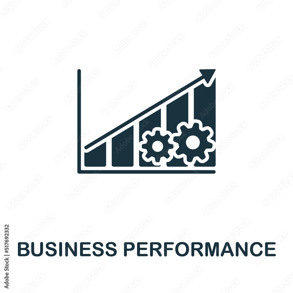 Obraz premium Business Performance icon. Monochrome simple Business Management icon for templates, web design and infographics