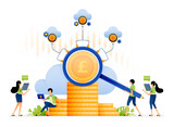 Design of Make money with internet tech cloud and maximize cloud blockchain network for service mechanism. Illustration for landing pages websites posters banners mobile apps web social media ads etc