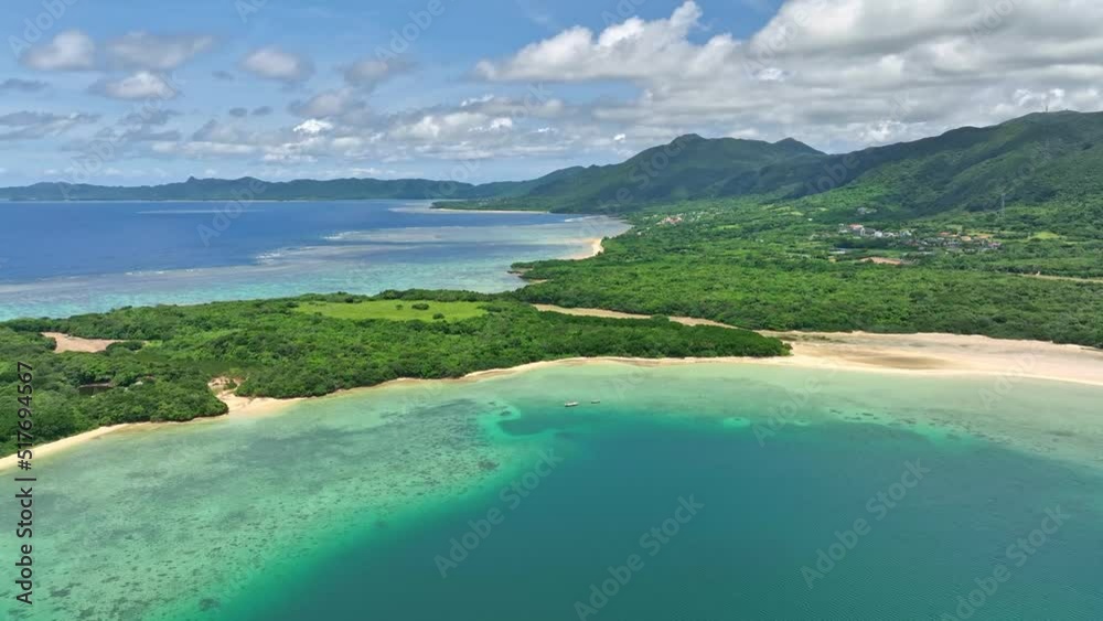 南国の海と森林 空撮 南国の海と森林 空撮