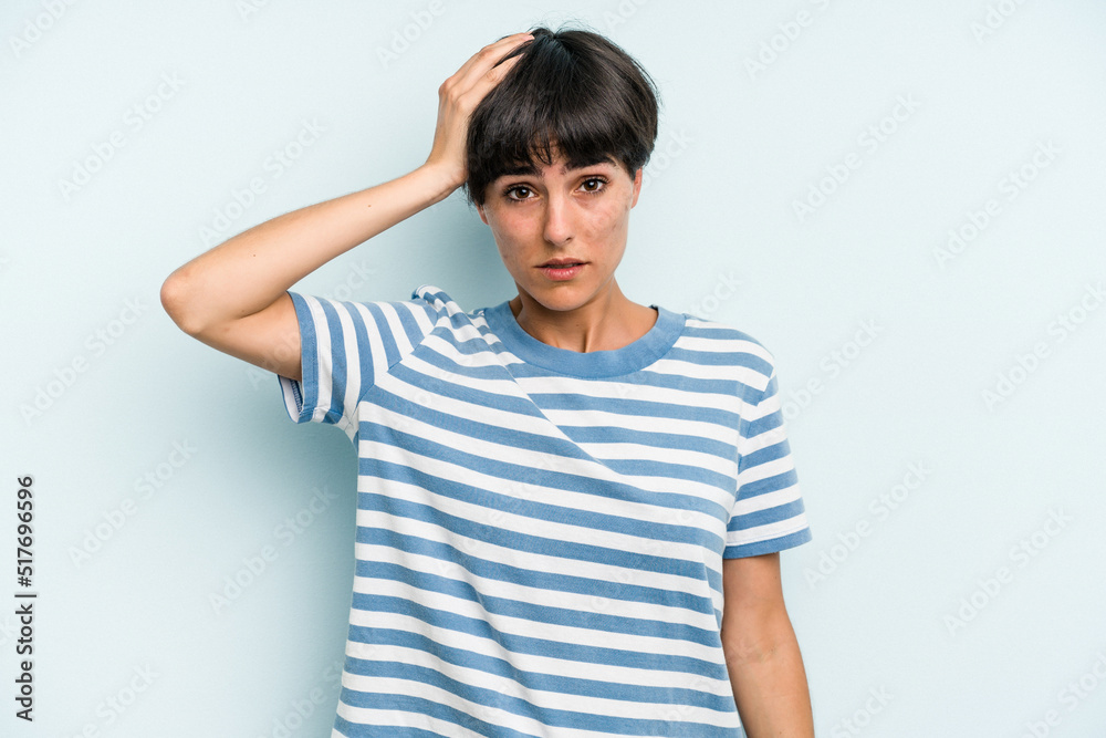 Young caucasian woman with a short hair cut isolated being shocked, she has remembered important meeting. Young caucasian woman with a short hair cut isolated being shocked, she has remembered important meeting.