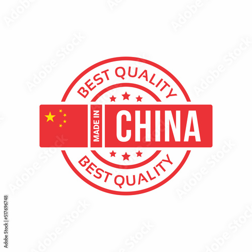made in china badge and icon with flag. vector illustration