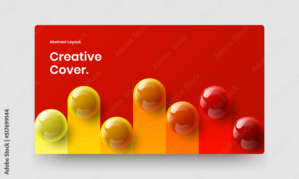 Original realistic spheres web banner template. Simple company cover design vector illustration.