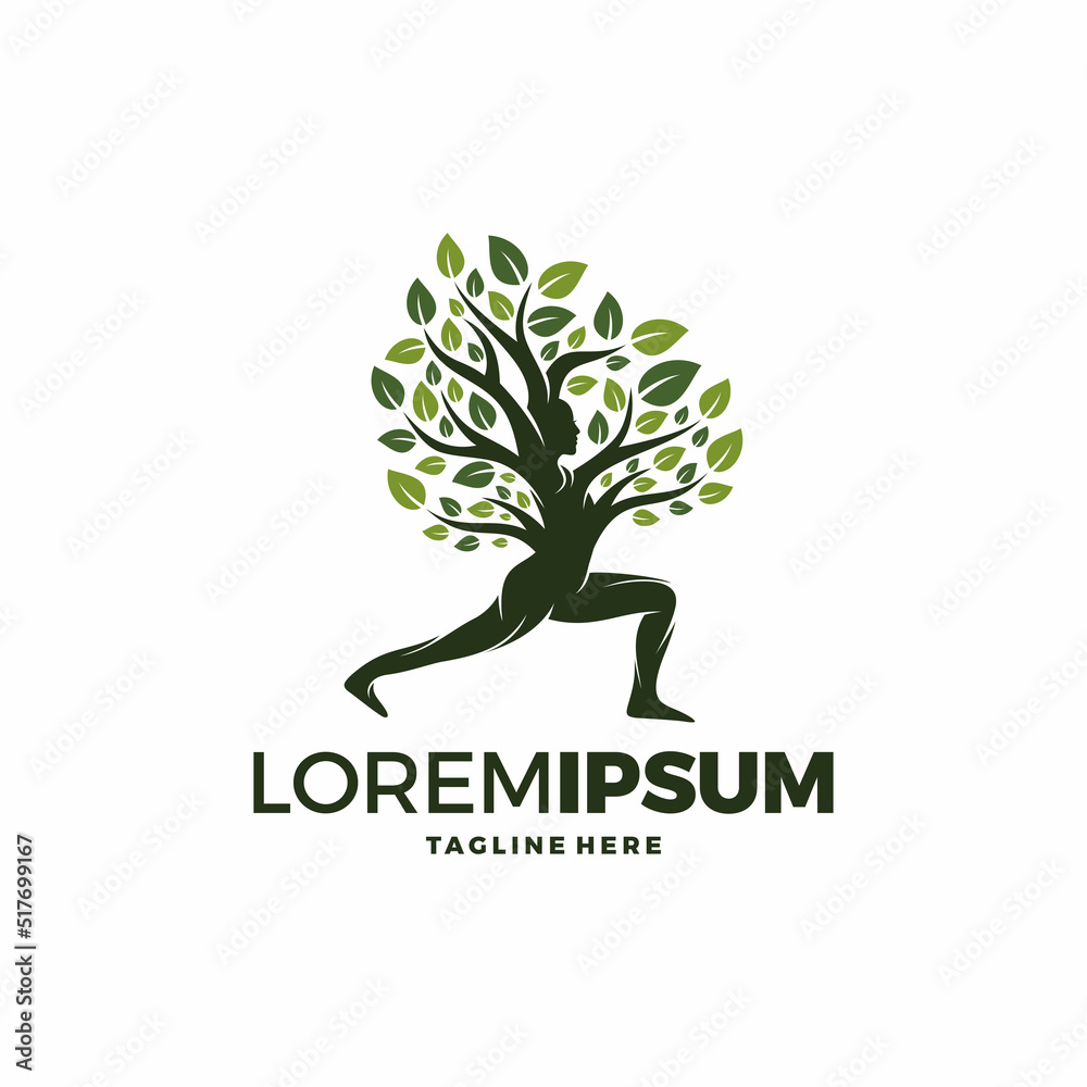 Obraz premium Tree of Life Yoga Logo Design
