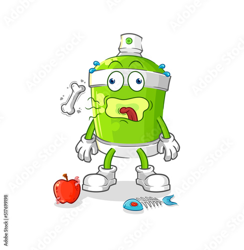 spray paint burp mascot. cartoon vector