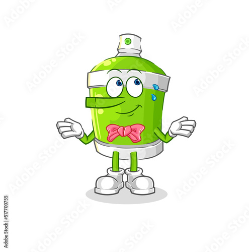 spray paint lie like Pinocchio character. cartoon mascot vector