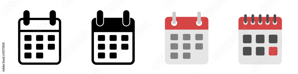 Calendars icon set. Vector clipart isolated on white background. Calendars icon set. Vector clipart isolated on white background.