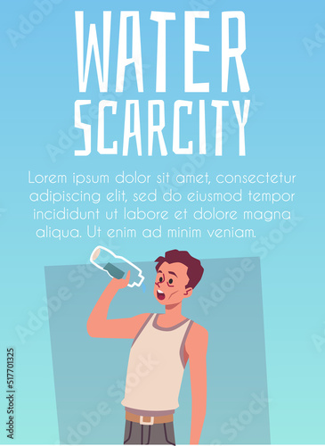 Vertical banner or poster about water scarcity flat style