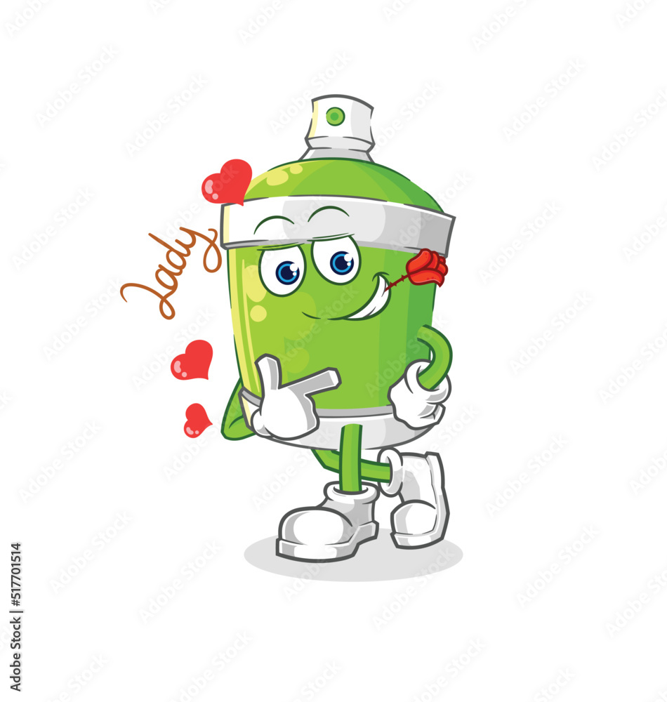 spray paint flirting illustration. character vector
