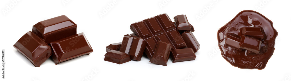 Chocolate set isolated on white