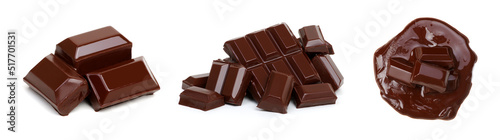 Chocolate set isolated on white