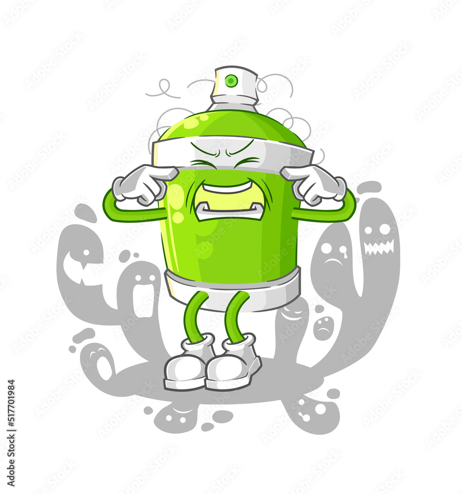 depressed spray paint character. cartoon vector depressed spray paint character. cartoon vector