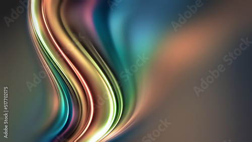 Waves of Bright Multicolored Chrome