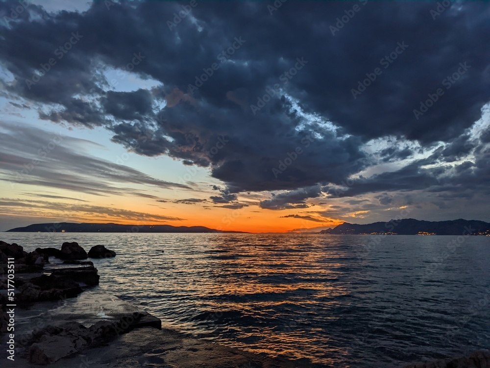 Colorful sunset over the sea