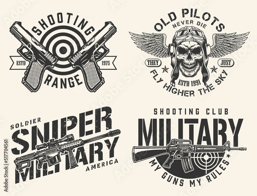 Army weapons set monochrome element